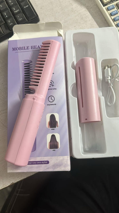 Mini Rechargeable Hair Straightener & Hot Comb